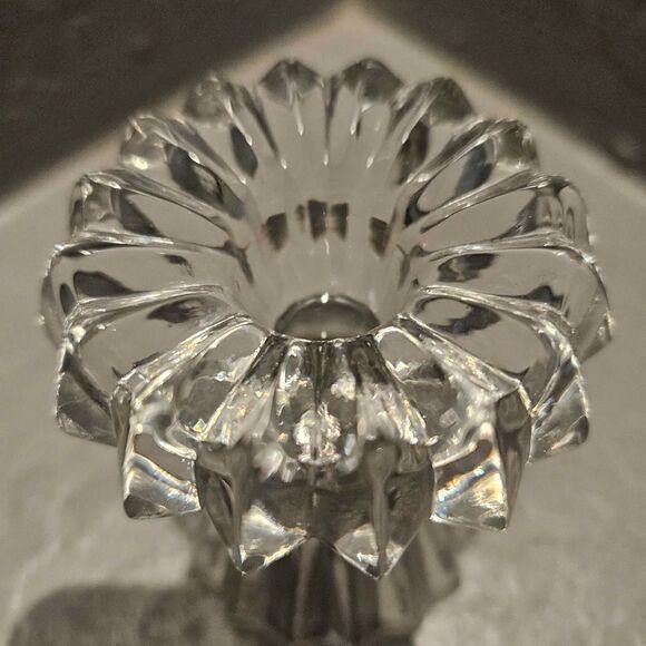 Mikasa Diamond Fire 2 way Clear Cut Crystal Votive Tapered Candle Holder - Picture 4 of 5